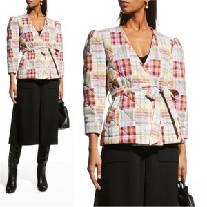CINQ A SEPT Triss Quilted Organic Cotton Wrap Jacket​​​​​​​​​​​​​​​​​​​​​